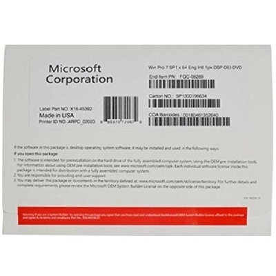 Microsoft Windows 7 Berufs-Soem Packge